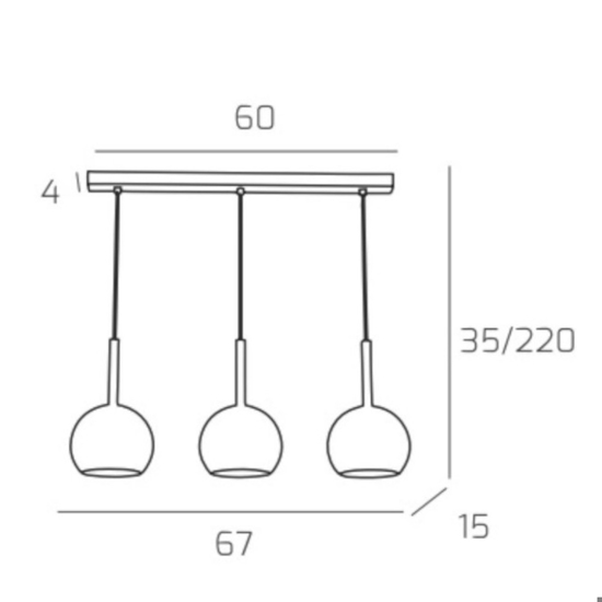 Lampadario per cucina vetri cromo trasparente