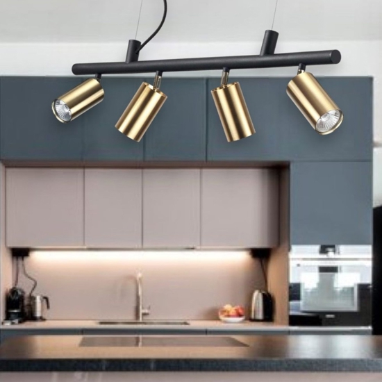 Dynamite ideal lux lampadario per cucina sp4 oro nero