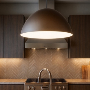 Lampadario cupola marrone 50cm per cucina