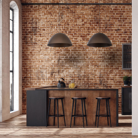 Lampadario cupola marrone 50cm per cucina