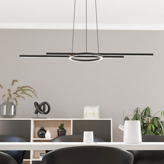 Zillerio z eglo lampadario da cucina moderna nero led da 2700k 6500k
