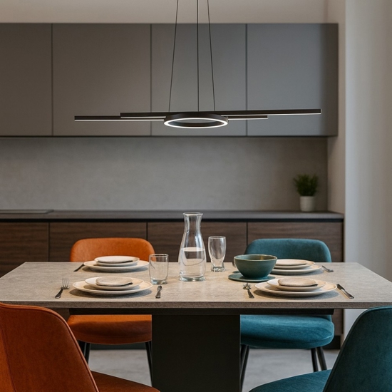 Zillerio z eglo lampadario da cucina moderna nero led da 2700k 6500k