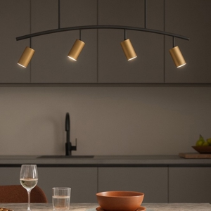 Lampadario da soffitto per cucina nero oro spot orientabili