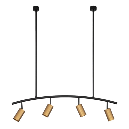 Lampadario da soffitto per cucina nero oro spot orientabili