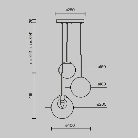 Maytoni basic form lampadario da cucina moderna 3 luci