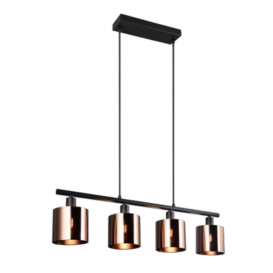 Lampadario per tavolo da cucina bronzo paralumi in vetro