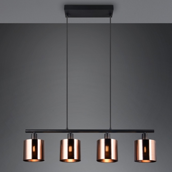 Lampadario per tavolo da cucina bronzo paralumi in vetro