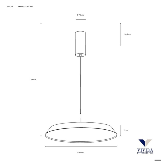 Vivida lampadario da cucina bronzo rotondo pinco led 40w 3000k 4000k dimmerabile