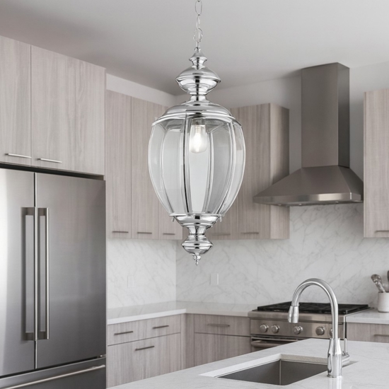 Ideal lux norma sp1 lampadario per cucina cromo vetro