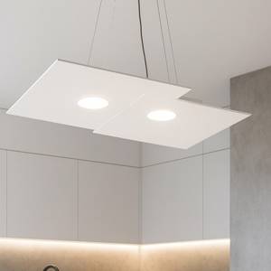 Lampadario cucina moderna bianco led top light plate