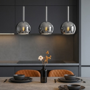 Lampadario per cucina vetri cromo