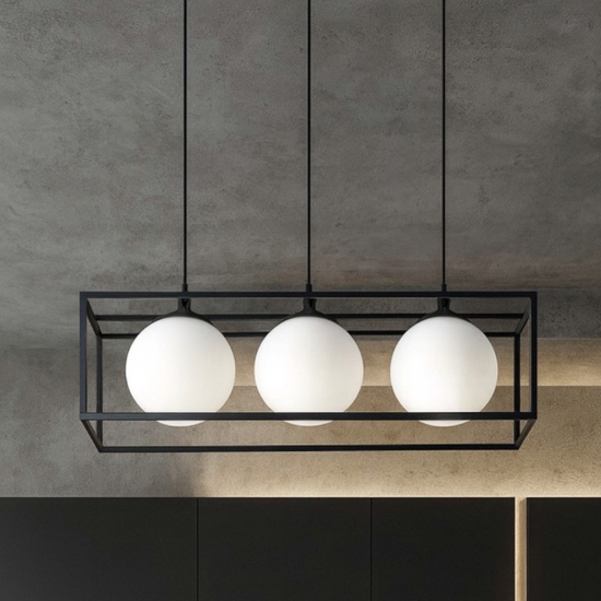 Ideal lux lingotto nero sp3 lampadario per tavolo da pranzo