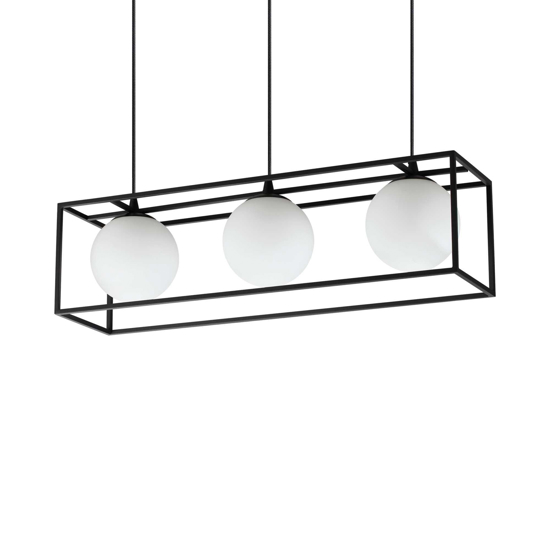 Ideal lux lingotto nero sp3 lampadario per tavolo da pranzo