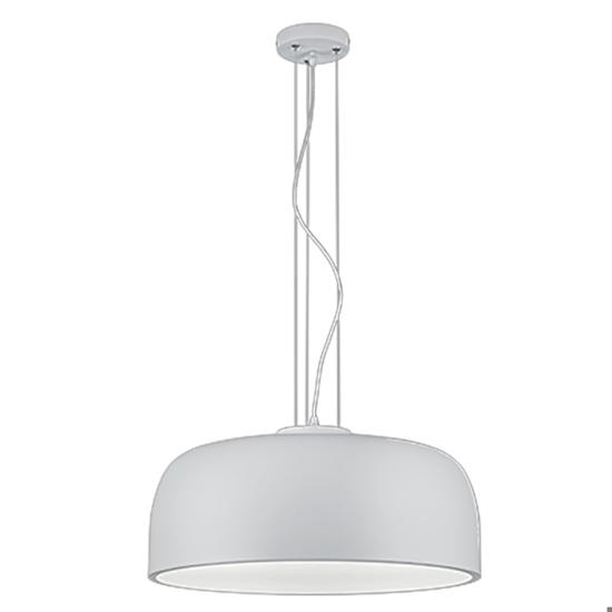Lampadario da cucina tondo in metallo colore bianco