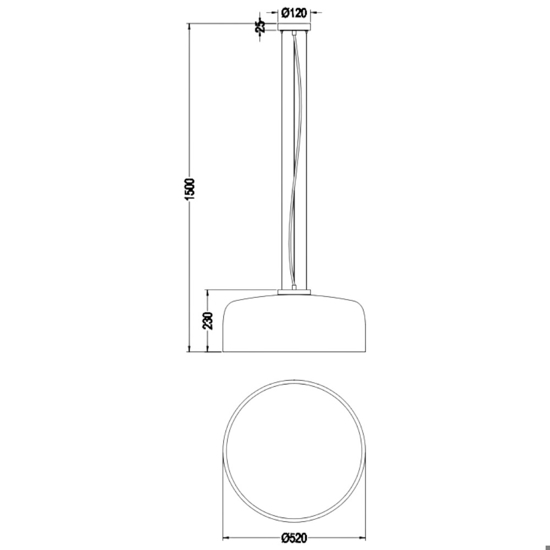 Lampadario da cucina tondo in metallo colore bianco
