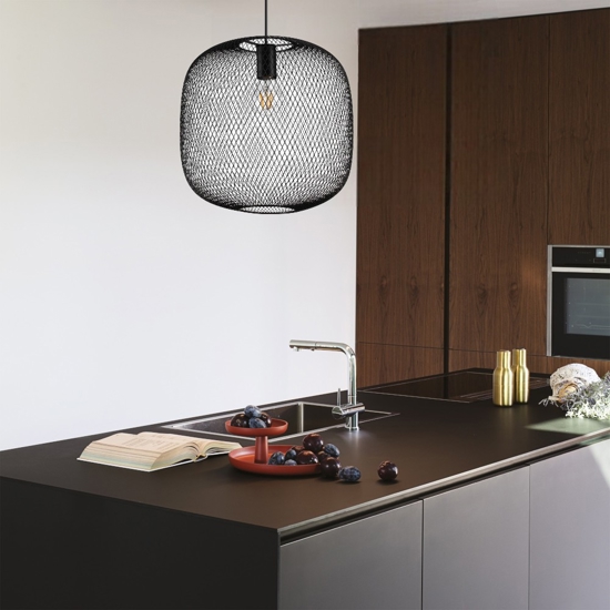 Net sp1 d34 lampadario da cucina moderna nero ideal lux