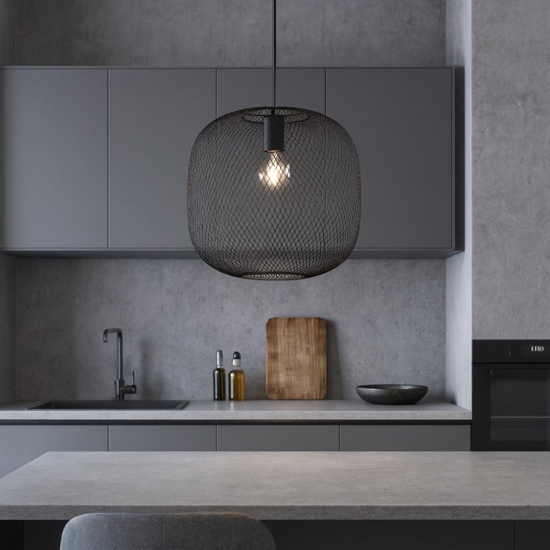 Net sp1 d34 lampadario da cucina moderna nero ideal lux