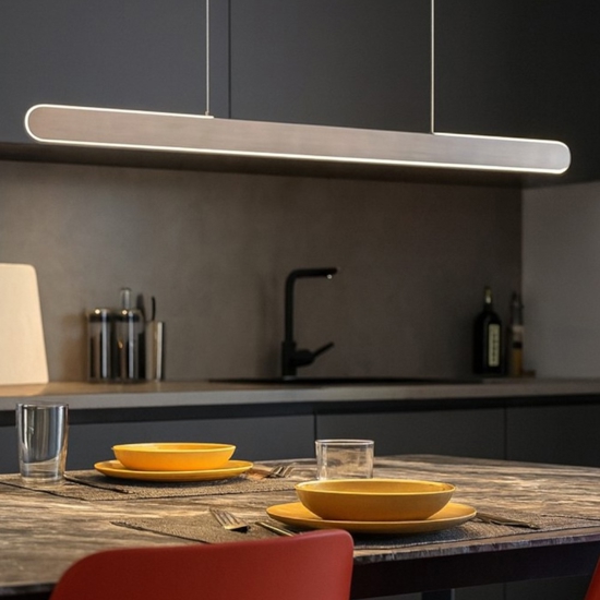 Lampadario grigio orizzontale per cucina led touch dimmerabile
