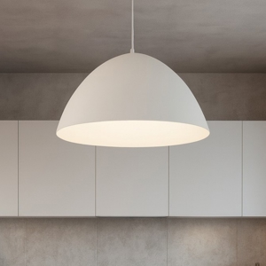 Lampadario cupola di metallo beige 50cm