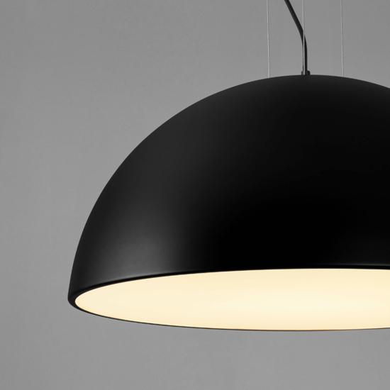 Lampadario cupola 70cm nero per cucina 