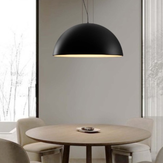 Lampadario cupola 70cm nero per cucina 