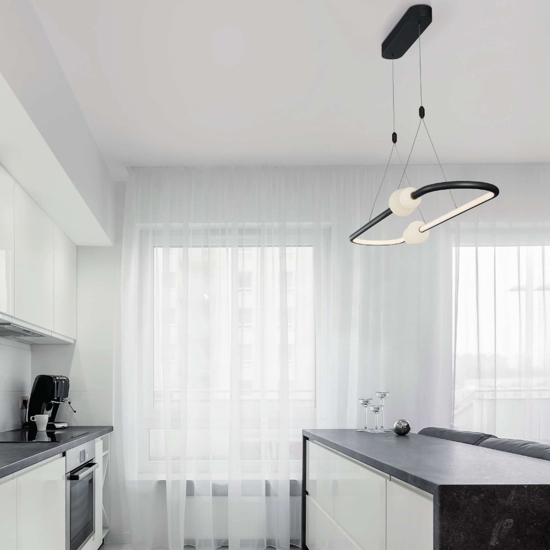 Lampadario nero ovale per cucina