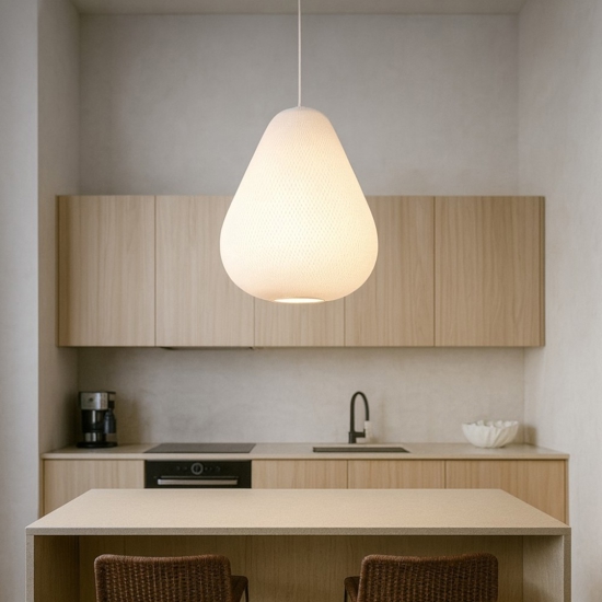 Lampadario da cucina a goccia bianco cavi regolabili