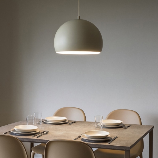 Lampadario per tavolo da cucina a cupola beige 27 cm cavi regolabili