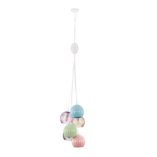 Lampadario da cucina moderna in ceramica e vetro 6 luci