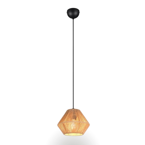 Lampada a sospensione per cucina rustica marrone 20 cm in corda
