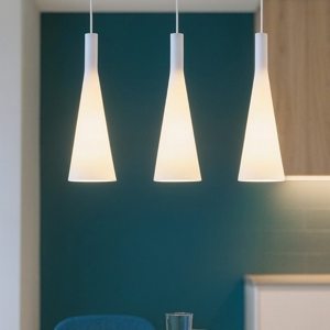 Milk sp3 ideal lux lampadario bianco per isola cucina 3 luci