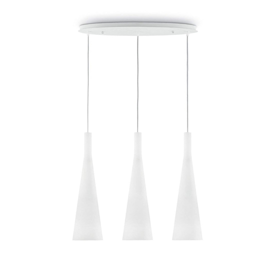 Milk sp3 ideal lux lampadario bianco per isola cucina 3 luci