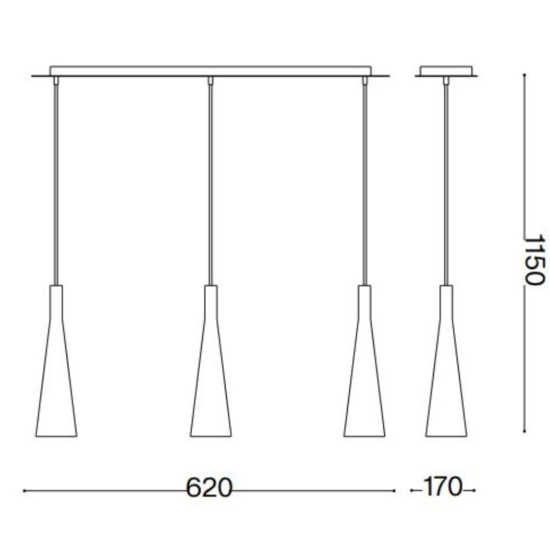 Milk sp3 ideal lux lampadario bianco per isola cucina 3 luci