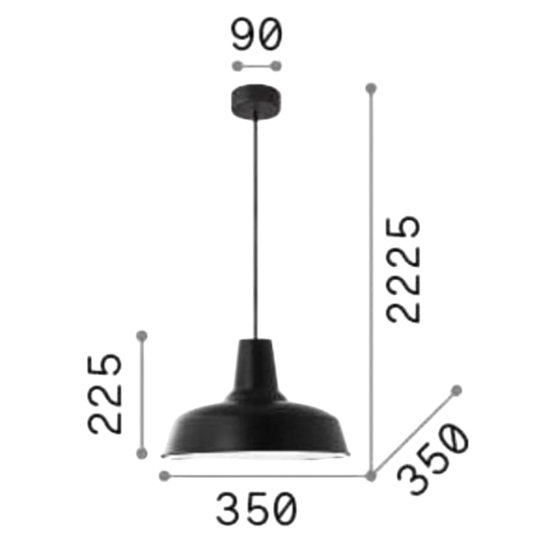 Moby sp1 nero ideal lux lampadario per cucina b