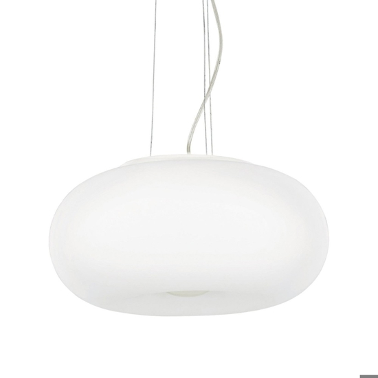 Ulisse sp3 d42 ideal lux lampadario da cucina vetro bianco