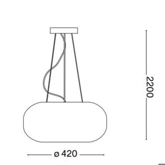 Ulisse sp3 d42 ideal lux lampadario da cucina vetro bianco
