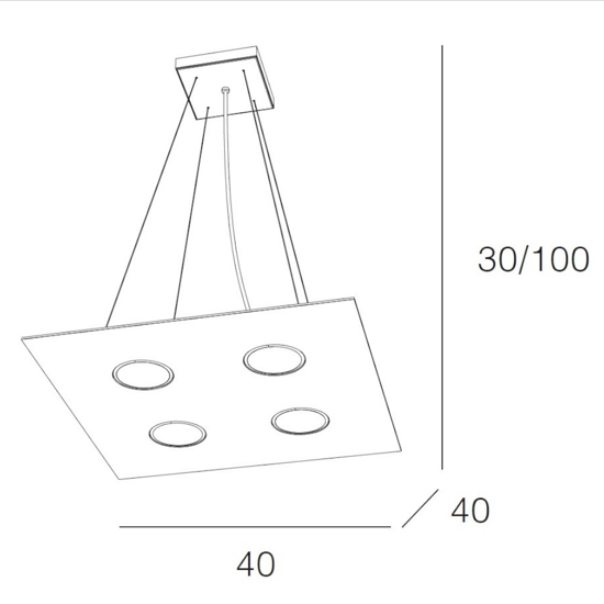 Toplight area sabbia lampadario quadrato per cucina moderna