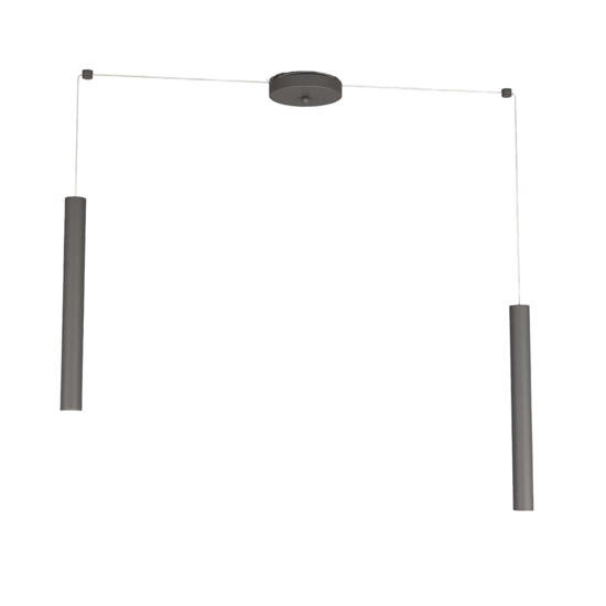 Lampadario per isola cucina con decentramento cilindri antracite