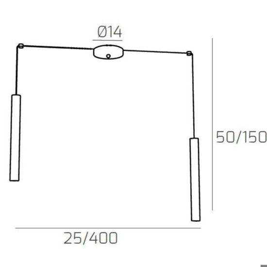 Lampadario per isola cucina con decentramento cilindri antracite