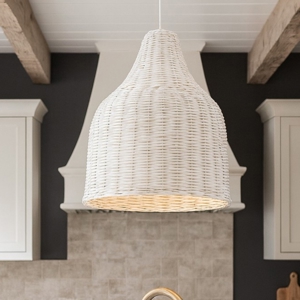 Visualizza i dettagli per Haunt sp1 lampadario da cucina in vimini bianco cavo estendibile ideal lux Haunt sp1 lampadario da cucina in vimini bianco cavo estendibile ideal lux