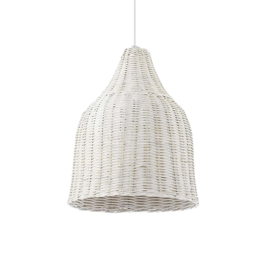 Haunt sp1 lampadario da cucina in vimini bianco cavo estendibile ideal lux
