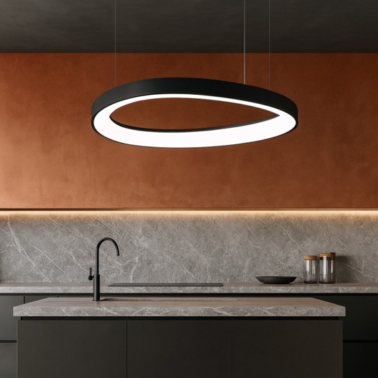 Lampadario led 3000k gemini sp d042 nero ideal lux