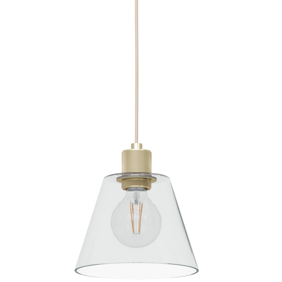 Eglo copley lampadario oro vetri trasparenti per cucina