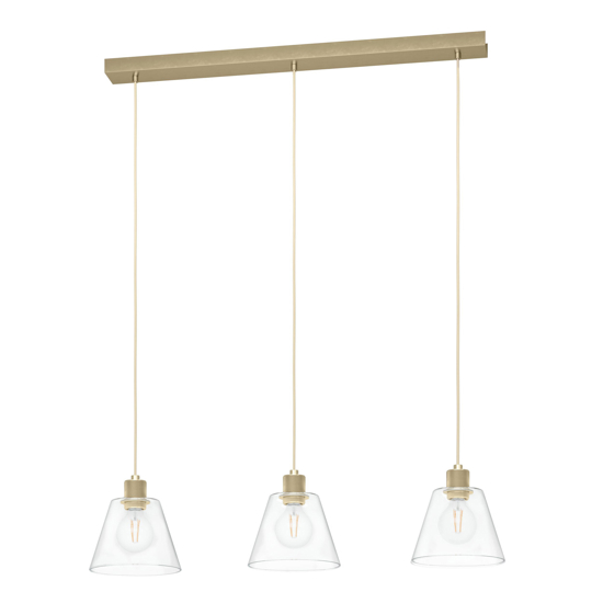 Eglo copley lampadario oro vetri trasparenti per cucina