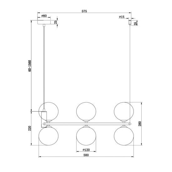 Maytoni lampadario ring per cucina moderna bianco sfere vetro bianco