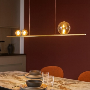 Visualizza i dettagli per Vivida moonlight lampadario oro led 36w 3000k per cucina moderna Vivida moonlight lampadario oro led 36w 3000k per cucina moderna