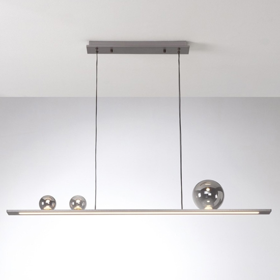 Lampadario vivida moonlight titanio sfere argento led 36w 3000k da tavolo cucina