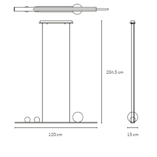 Lampadario vivida moonlight titanio sfere argento led 36w 3000k da tavolo cucina