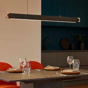 Vivida blade nero lampadario orizzontale per cucina moderna led 55w 3000k