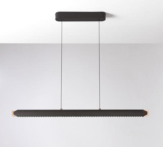 Vivida blade nero lampadario orizzontale per cucina moderna led 55w 3000k